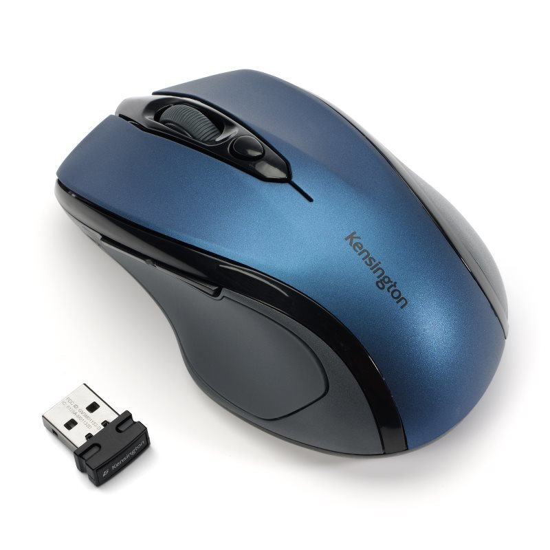 KENSINGTON PRO FIT OPTICAL WIRELESS MOUSE, SCROLL WHEEL - MID SIZE BLUE KENSINGTON — view 2