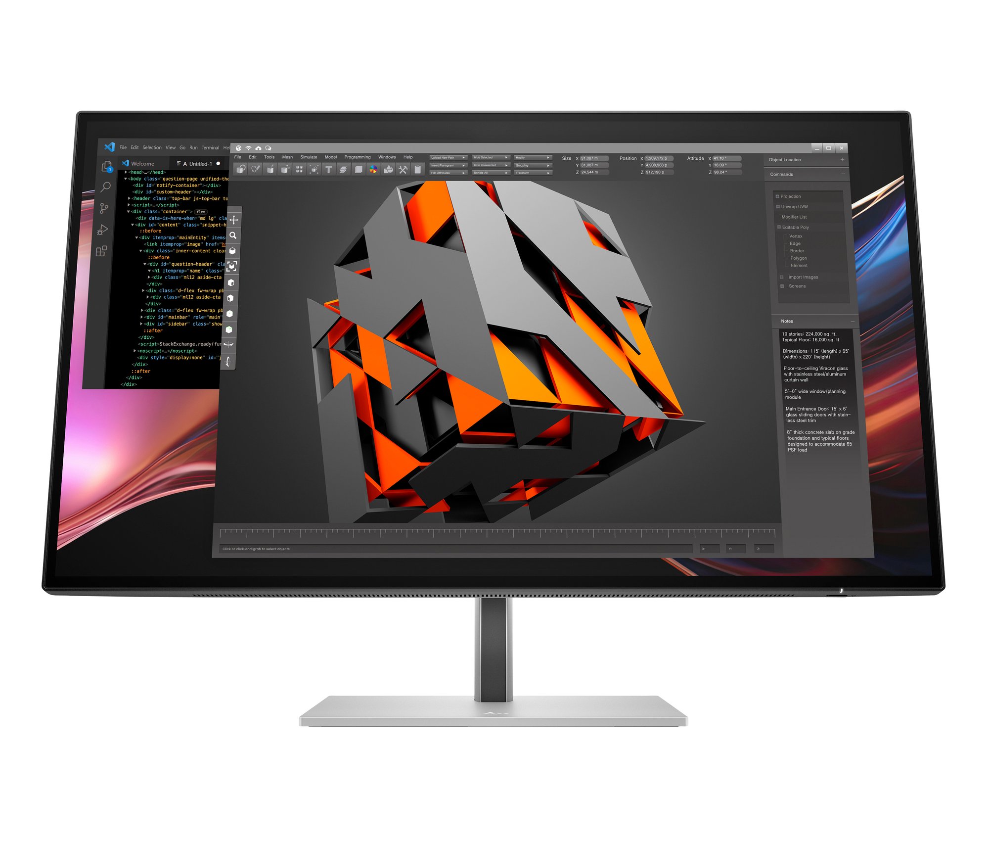 HP Series 7 Pro 727pu 27 inch QHD Thunderbolt 4 Monitor HP — view 2