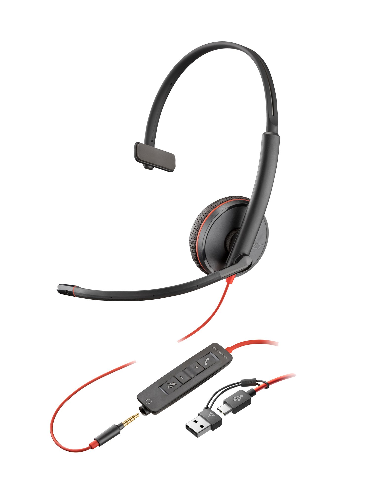 HP Poly Blackwire 3215 Monaural USB-C Headset +3.5mm Plug +USB-C/A Adapter HP — view 2