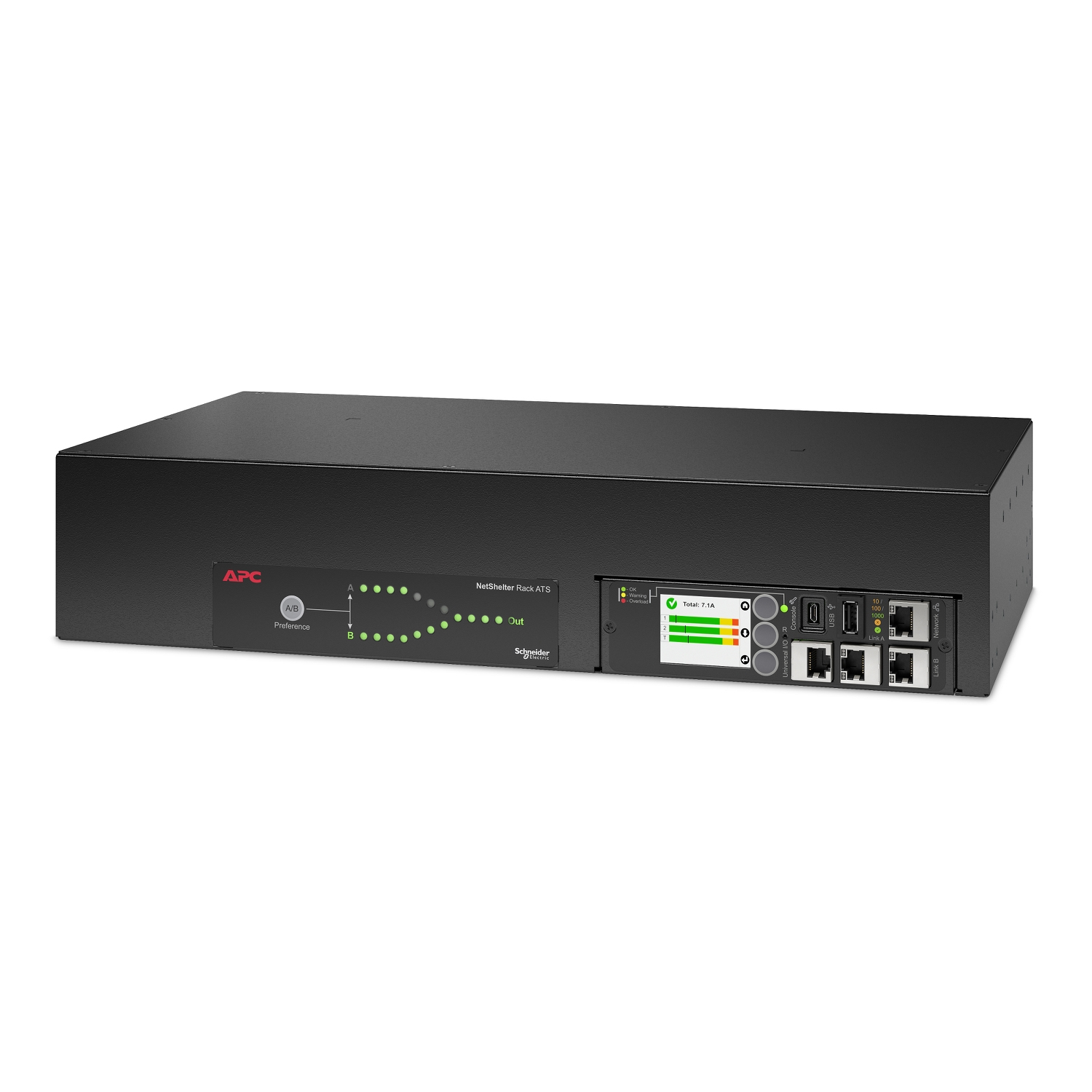 APC (AP4424A) RACK ATS, 230V, 32A, IEC309 IN, (16) C13 (2) C19 OUT APC — view 2