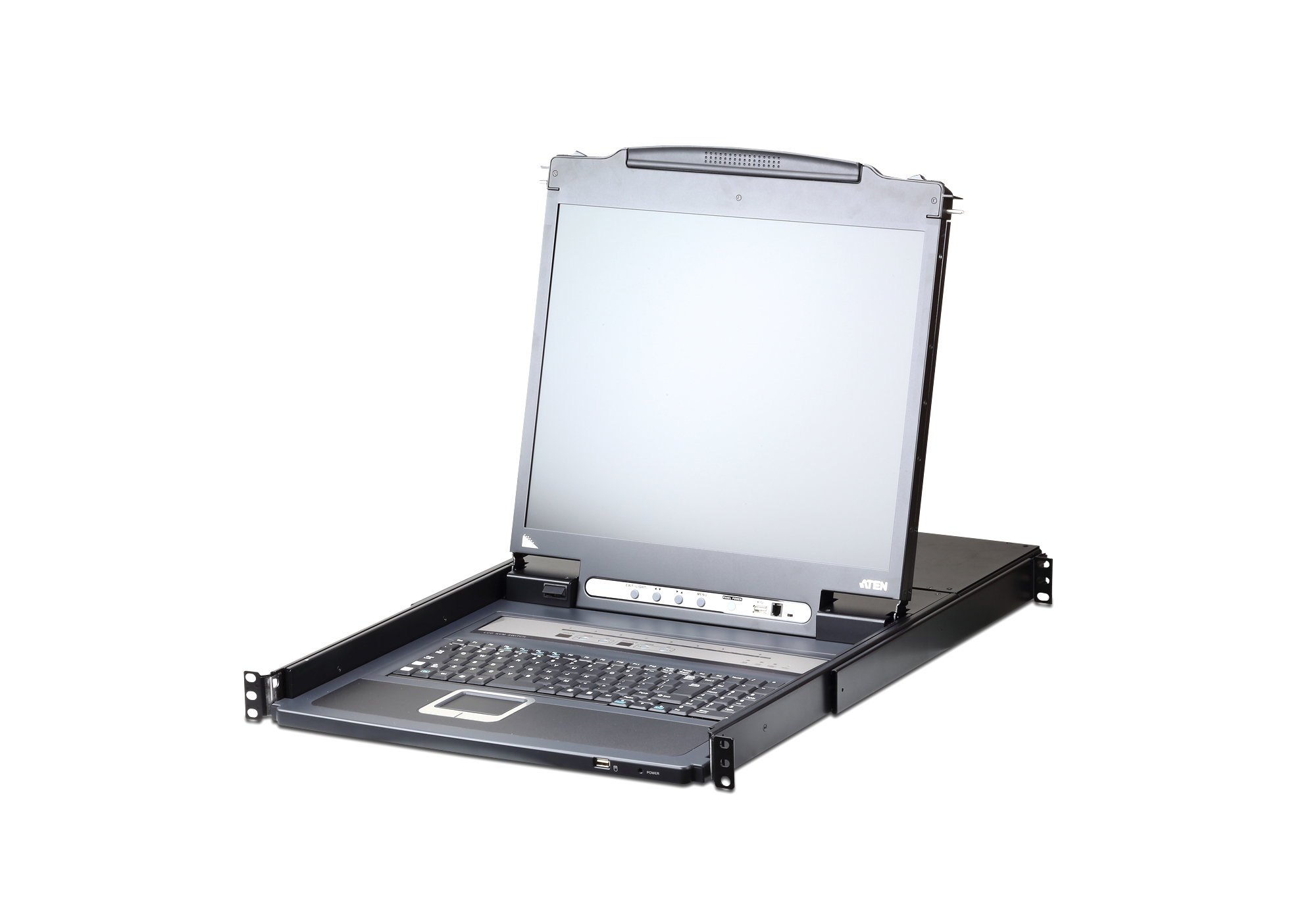 Aten 17" 1-LOCAL/REMOTE SHARED8-PORT PS/2-USB VGA SINGLE RAIL LCD KVM OVER IP SWITCH ATEN — view 2