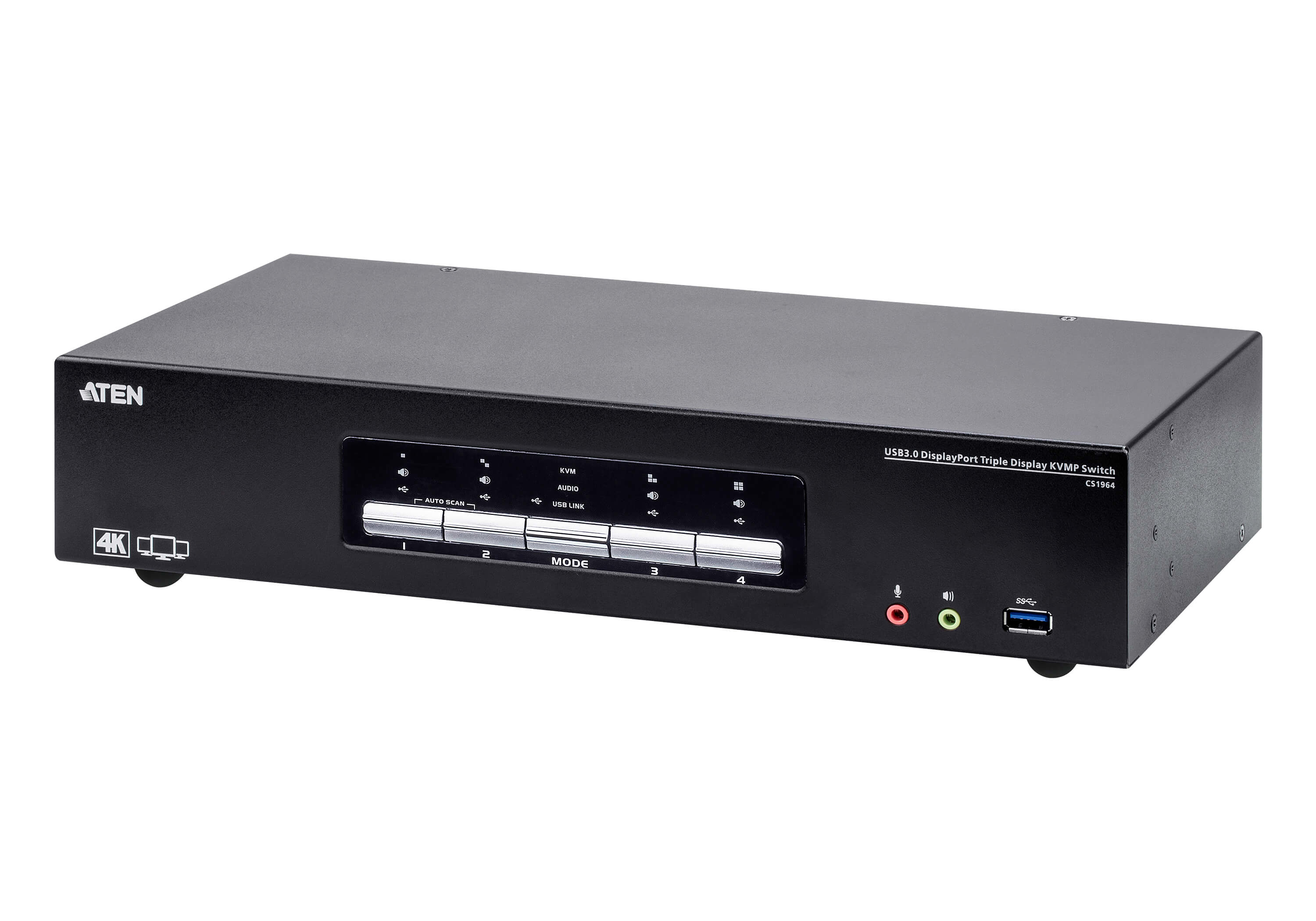 ATEN 4 PORT USB 3.0 4K TRIPLE DISPLAYPORT KVMP SWITCH ATEN — view 2