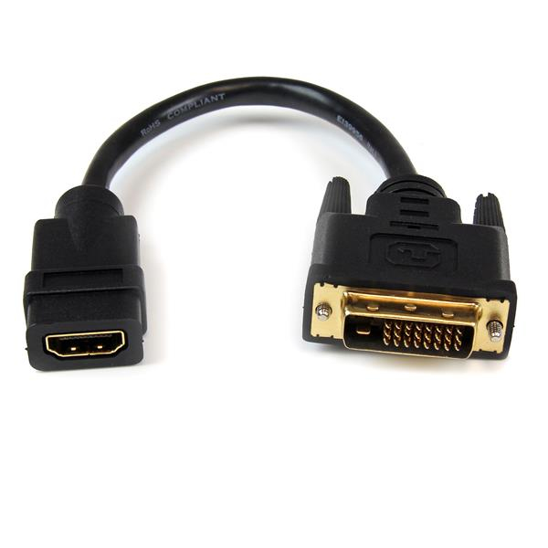 STARTECH.COM 8" HDMI FEMALE TO DVI MALE VIDEO CABLE ADAPTER - HDMI TO DVI-D LTW STARTECH — view 2