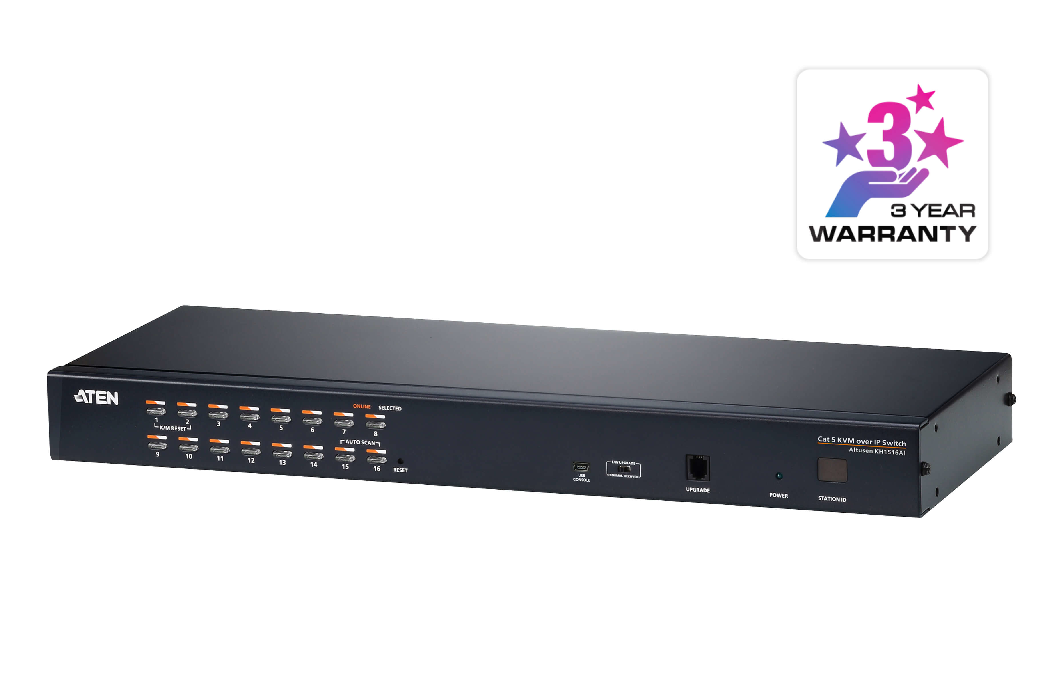 ATEN 1-CONSOLE HIGH DENSITY CAT 5 KVM OVER IP 16 PORT WITH DAISY-CHAIN PORT ATEN — view 2