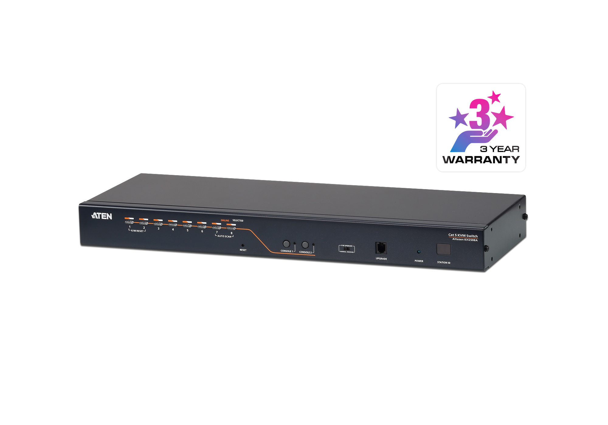 ATEN 2-CONSOLE HIGH DENSITY CAT 5 KVM 8 PORT WITH DAISY-CHAIN PORT ATEN — view 2