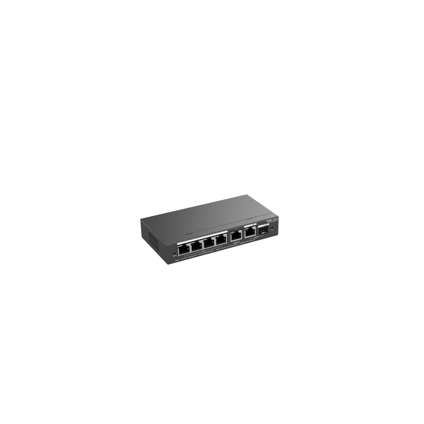 Ruijie Reyee 6P GE Smart Cloud Managed Switch - 4 PoE+ (54W) - 5x GE + 1x GE/SFP Combo REYEE — view 2