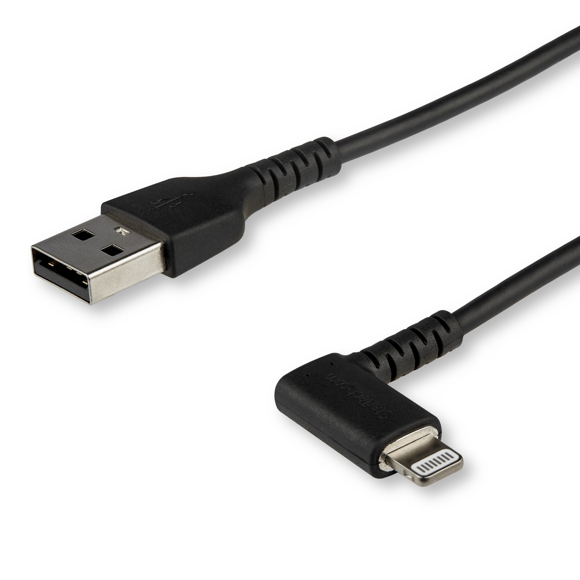 STARTECH.COM 3FT (1M) DURABLE RIGHT ANGLED USB-A TO LIGHTNING CABLE - BLACK 2 YR STARTECH — view 2