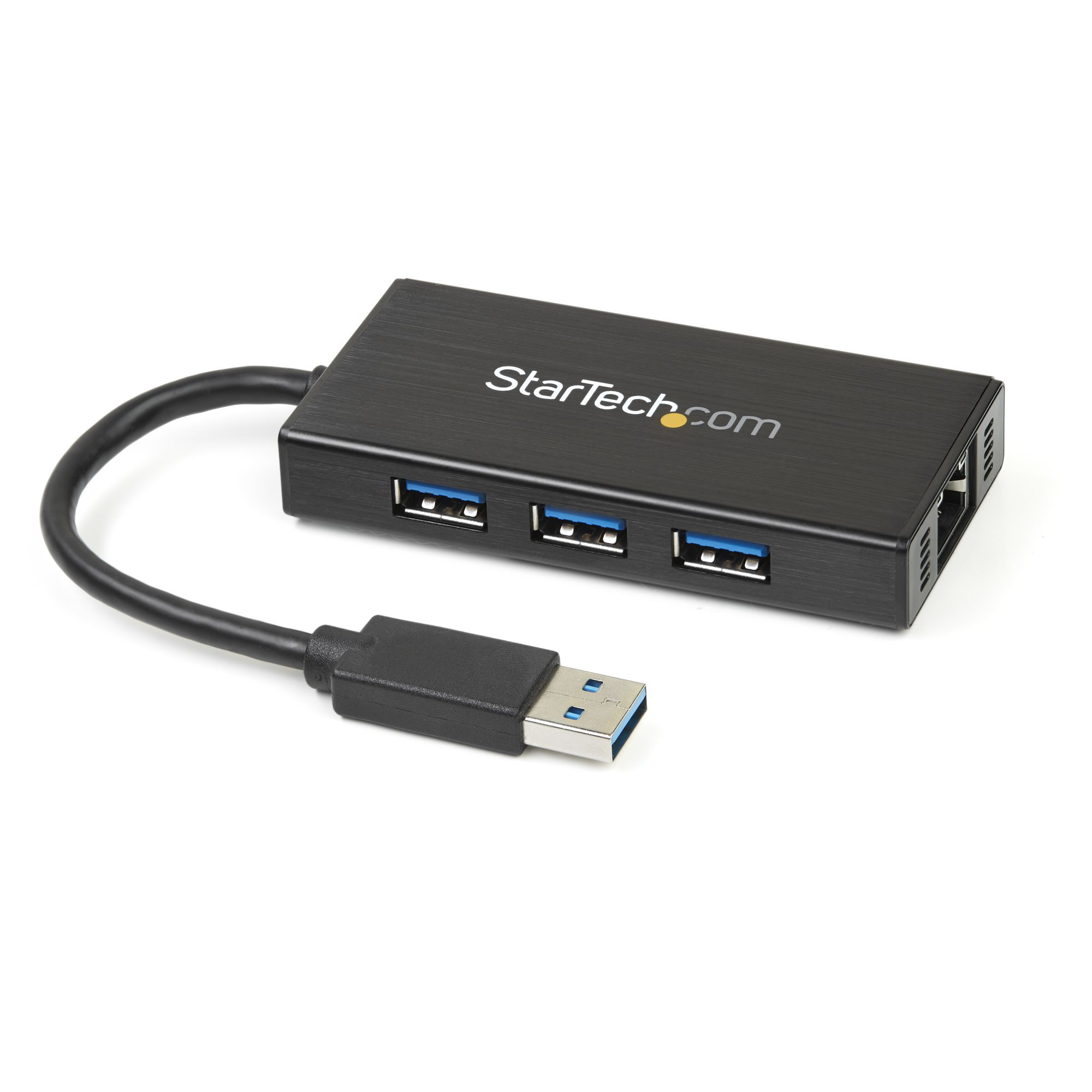 STARTECH.COM 3 PORT USB 3.0 HUB WITH GIGABIT ETHERNET ADAPTER NIC, PORTABLE 2 YR STARTECH — view 2