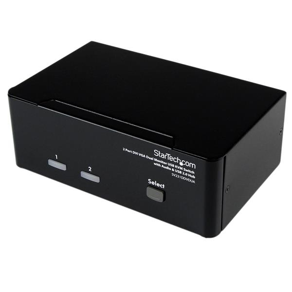 STARTECH.COM 2 PORT DVI VGA DUAL MONITOR KVM SWITCH USB WITH AUDIO, 3 YR STARTECH — view 2