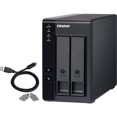 QNAP TR-002, 2-BAY 3.5" SATA HDD USB 3.0 TYPE-C HARDWARE RAID EXTERNAL ENCLOSURE, TWR, 2YR QNAP — view 2