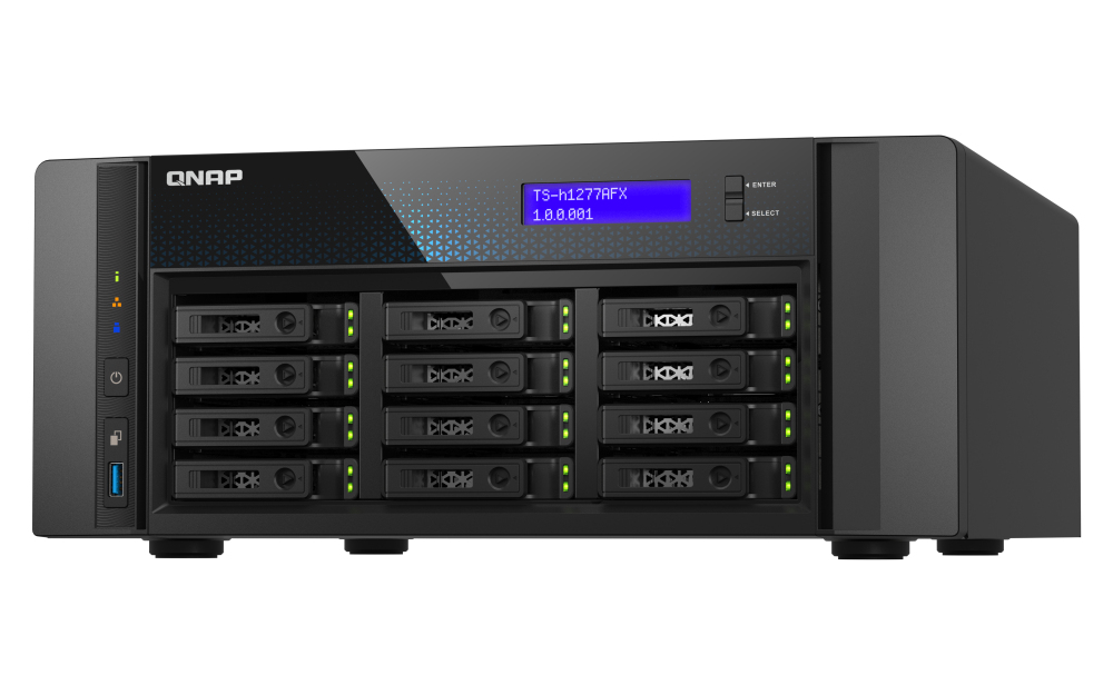 QNAP 12 BAY ALL-FLASH DESKTOP NAS,AMD RYZEN,3.8GHZ 8 CORE,32GB RAM,10G,25.5G,USB,PCIE,5YR QNAP — view 2