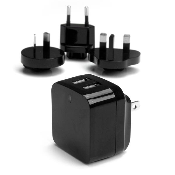 STARTECH.COM 2 PORT USB TRAVEL WALL CHARGER 17W / 3.4A - 110V/220V, 2 YR STARTECH — view 2