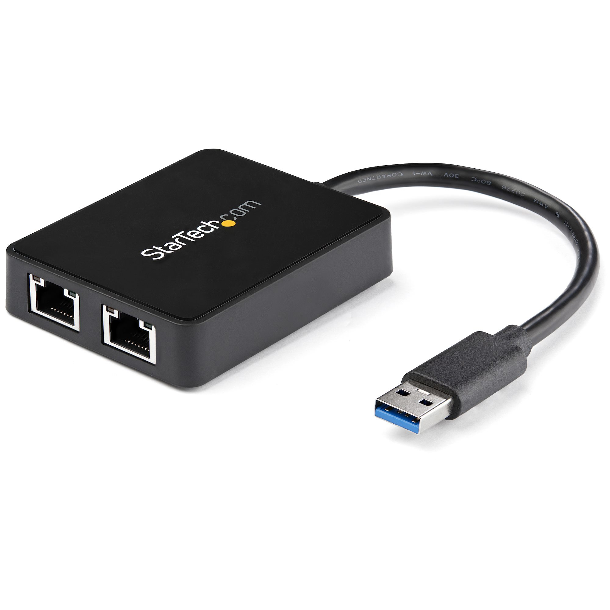 STARTECH.COM DUAL USB 3.0 TO GIGABIT ETHERNET NIC NETWORK ADAPTER W/USBPORT 2 YR STARTECH — view 2