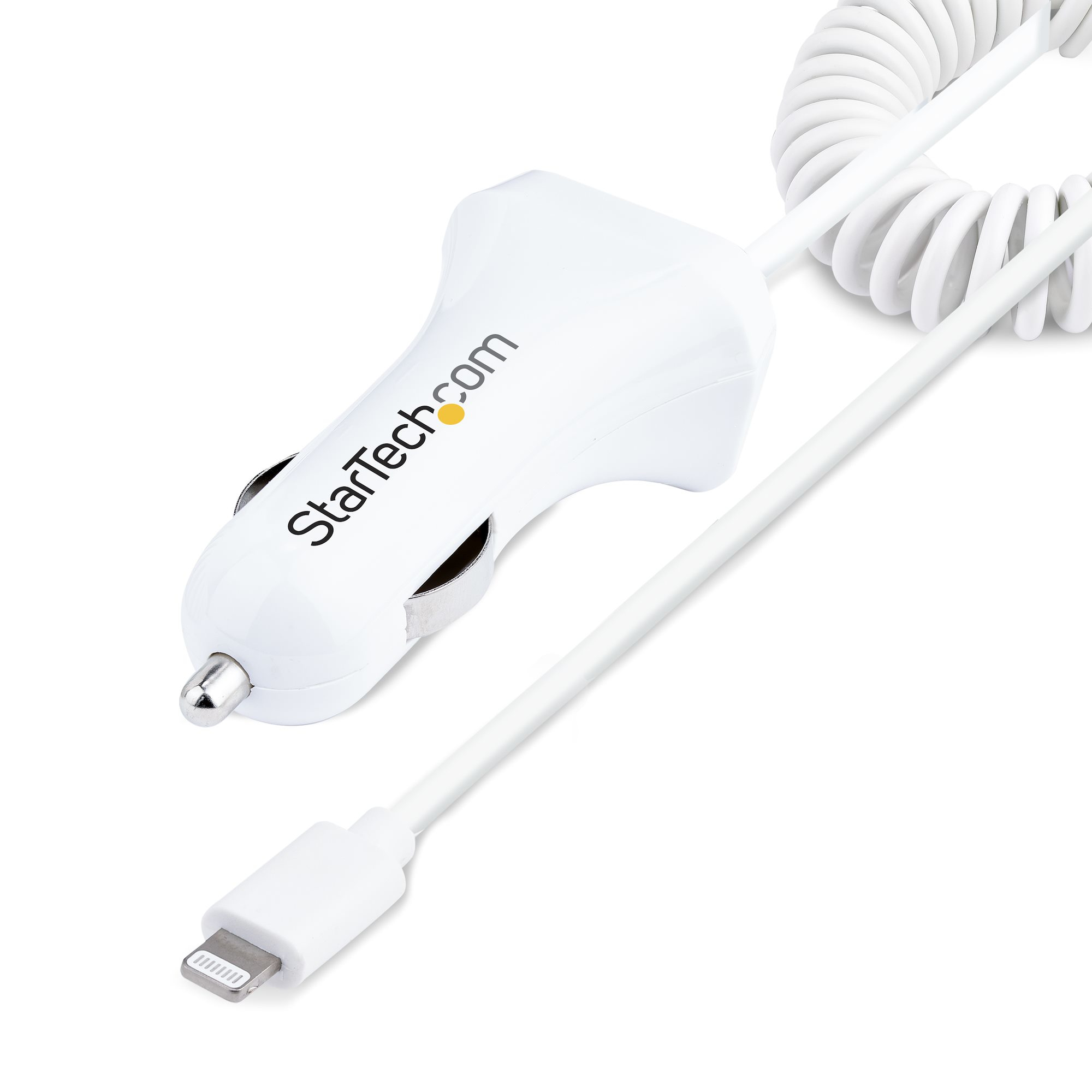 STARTECH.COM LIGHTNING CAR CHARGER W/ 1M COILED CABLE, 12W, USB CAR CHARGER 2 YR STARTECH — view 2