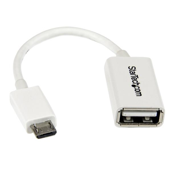 STARTECH.COM 5IN WHITE MICRO USB TO USB OTG HOST ADAPTER M/F LTW STARTECH — view 2