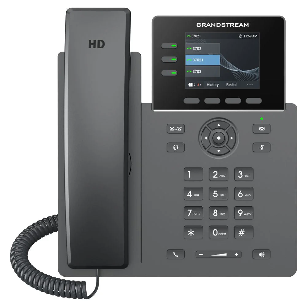 Grandstream GRP2611G 3 Lines, 4 SIP Accounts, 2.8 in Colour Screen with GigE and PoE Support Grandstream Networks — view 2
