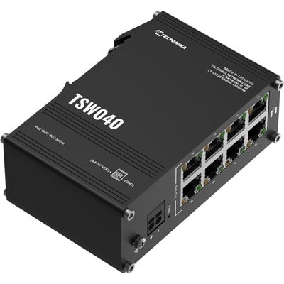 Teltonika TSW040 8 Port 10/100 PoE+ Switch with Integrated DIN Rail Mounting Teltonika — view 2