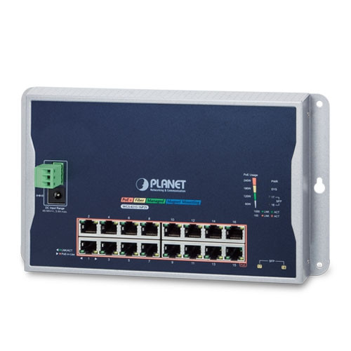 Planet WGS-4215-16P2S Industrial 16-Port 10/100/1000T 802.3at PoE + 2-Port 100/1000X SFP Wall-mounted Managed Switch Planet — view 2