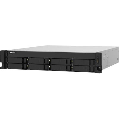 QNAP TS-832PXU-RP-4G 8-Bay AL324 quad-core 1.7 GHz rackmount NAS with 250W redundant PSU, 4GB DDR4 UDIMM RAM (max 16GB), SATA 6Gb/s, 2x 10GbE SFP+, 2x 2.5GbE, 1x PCIe Gen2 x2 slot QNAP — view 2