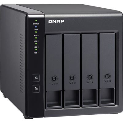 QNAP TR-004 4-bay 3.5" SATA HDD USB 3.0 type-C hardware RAID external enclosure. USB-C to USB-A cable included. Expansion unit for QNAP NAS, Windows, Mac, Linux computers. QNAP — view 2