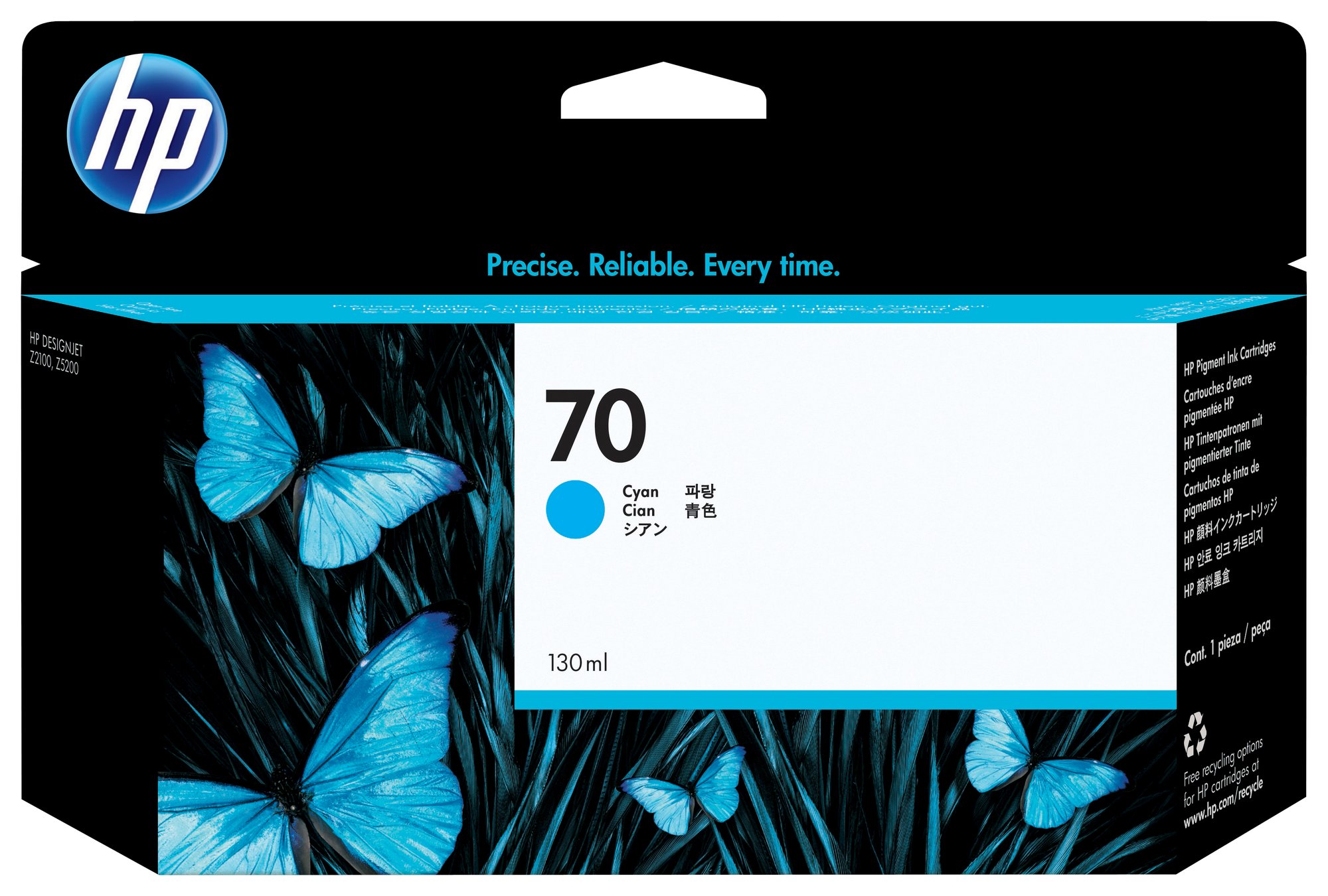 HP 70 130ml Cyan Ink Cartridge HP — view 2