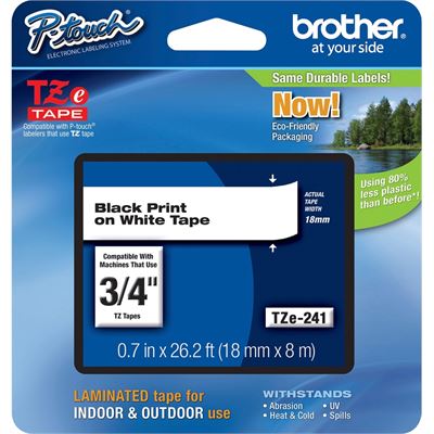 BROTHER TZe241 18mm x 8m Standard laminated Blac BROTHER — view 2