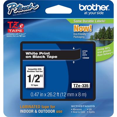 BROTHER TZe335 12mm x 8m Standard laminated Whit BROTHER — view 2