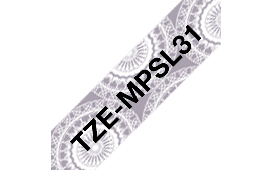 BROTHER TZEMPSL31 12MM BLACK ON SILVER LACE TAPE BROTHER — view 2