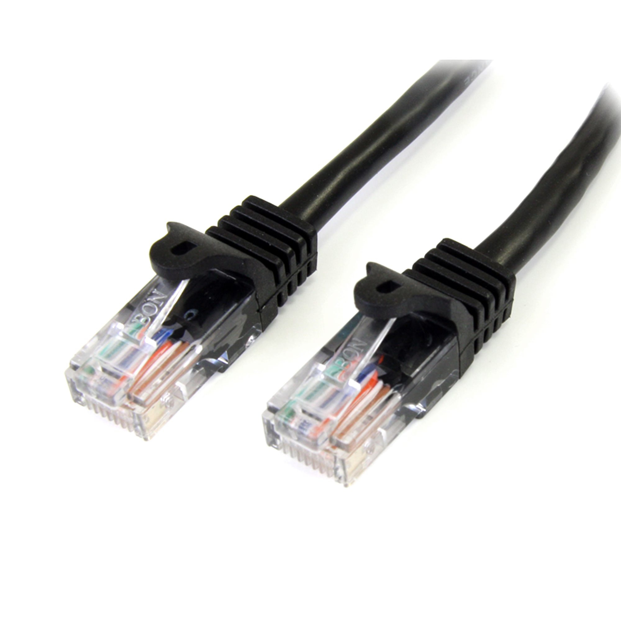 StarTech.com 0.5m Black Snagless Cat5e Patch Cable. StarTech.com — view 2