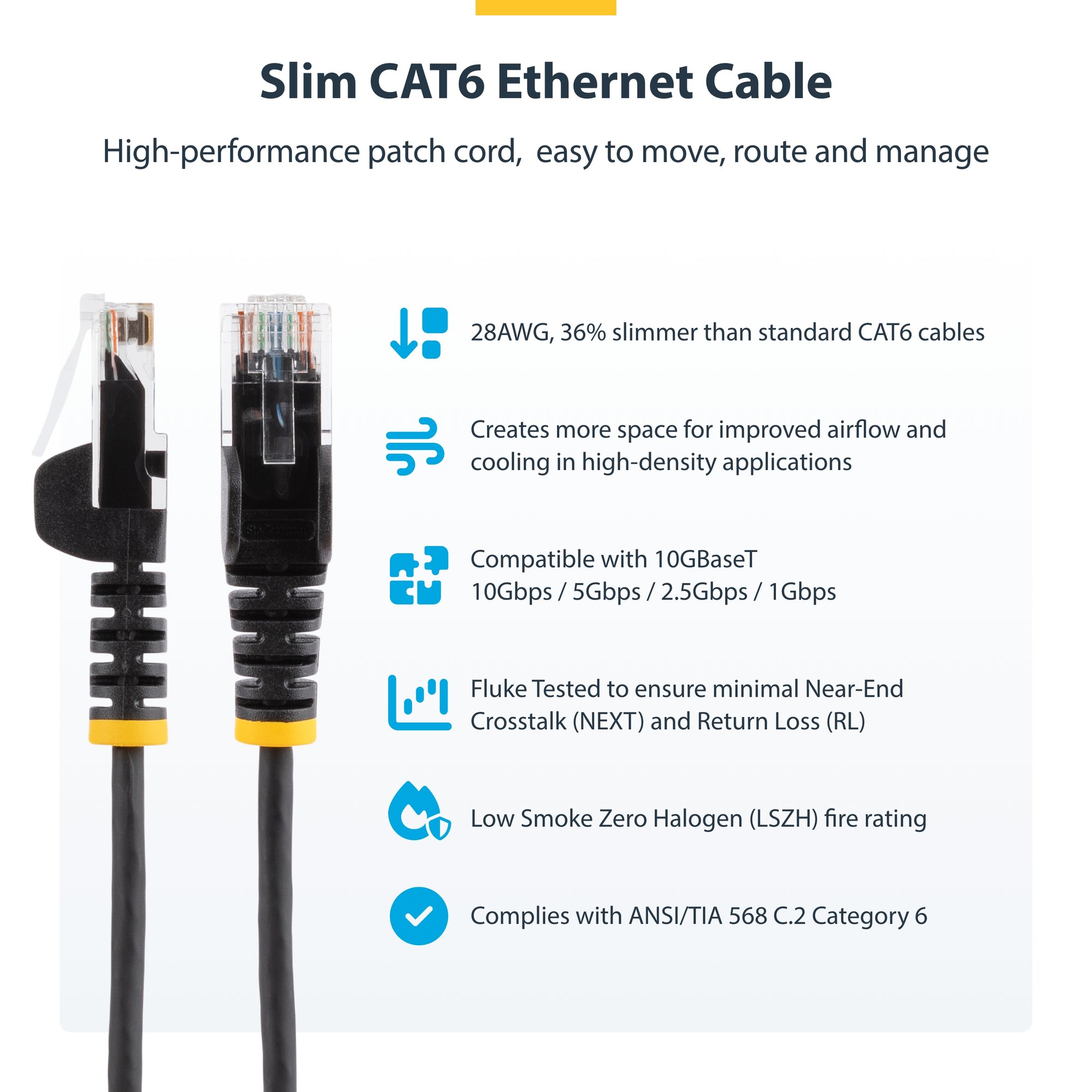 StarTech.com Cable - Grey Slim CAT6 Patch Cord 3m StarTech.com — view 6