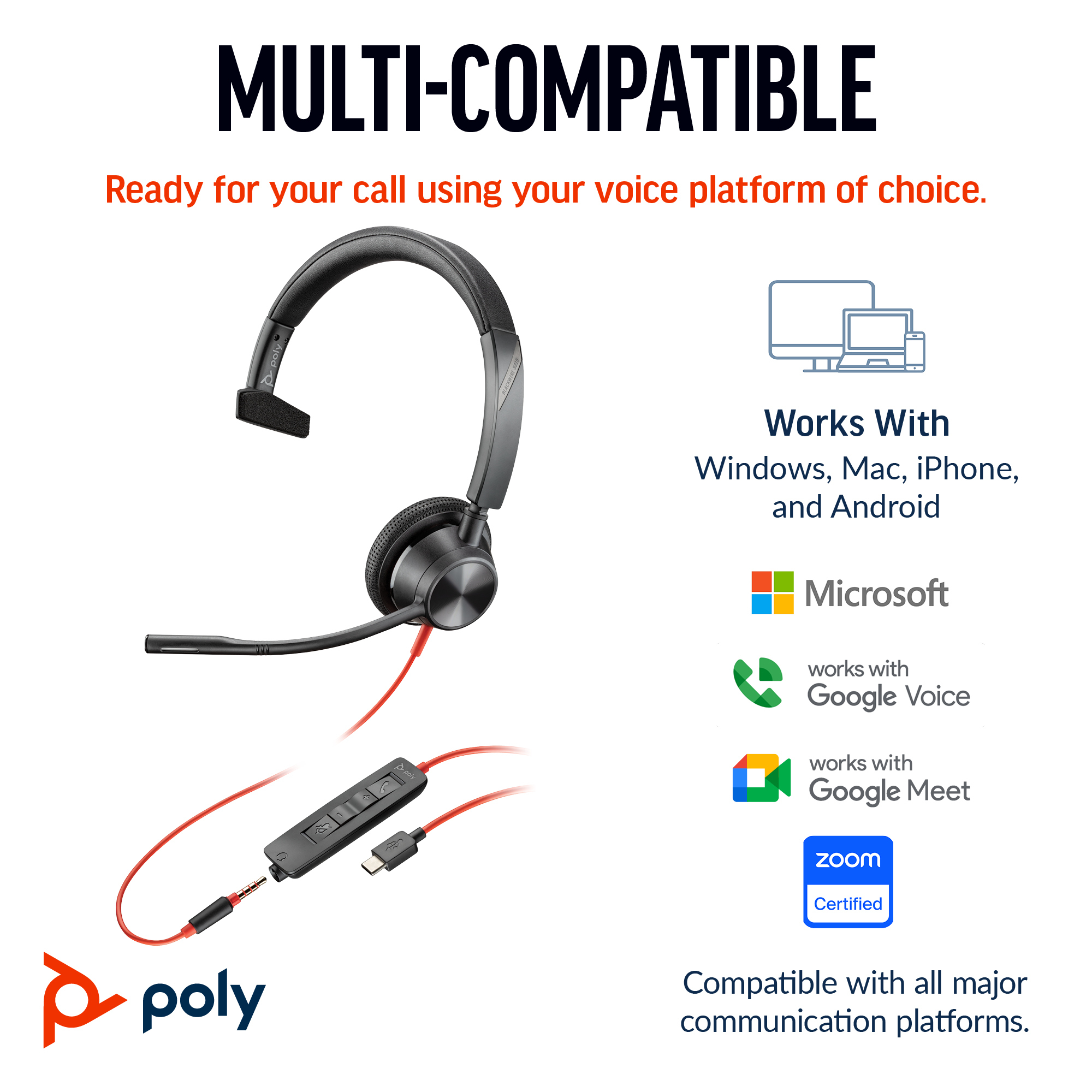HP Poly BW 3315 -M USB-C HS +USB-C/A HP — view 3