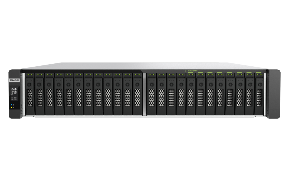 QNAP 24-Bay all-flash U.2 NVMe PCIe Gen4 dual QNAP — view 2