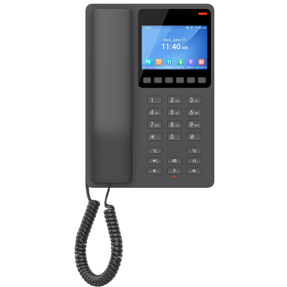GHP631 Desktop Hotel Phone with 3.5"" Colour LCD PoE Black Grandstream Networks — view 2
