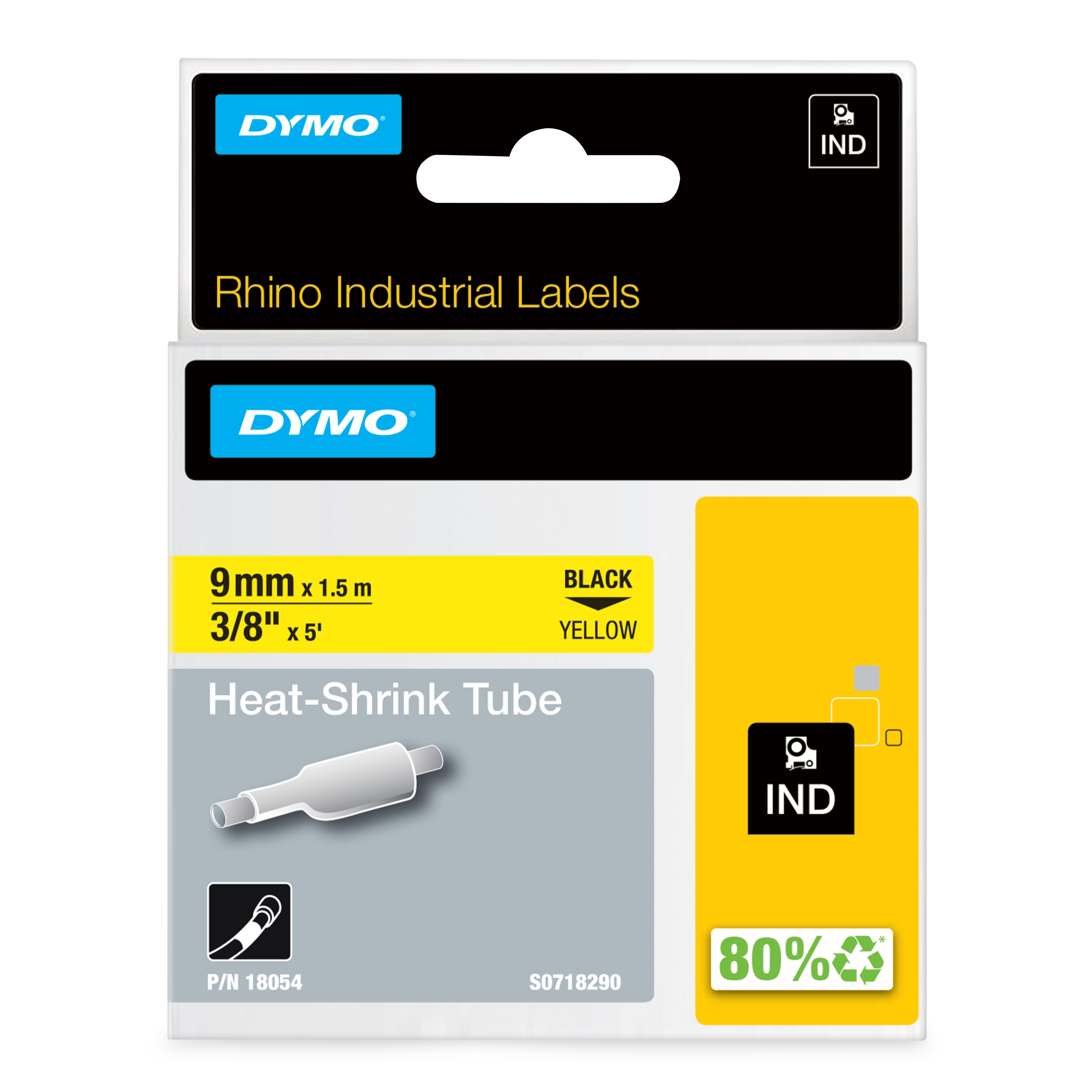 DYMO Genuine Rhino Industrial Labels- Heat Shrink Tube 9mm Black Dymo — view 2