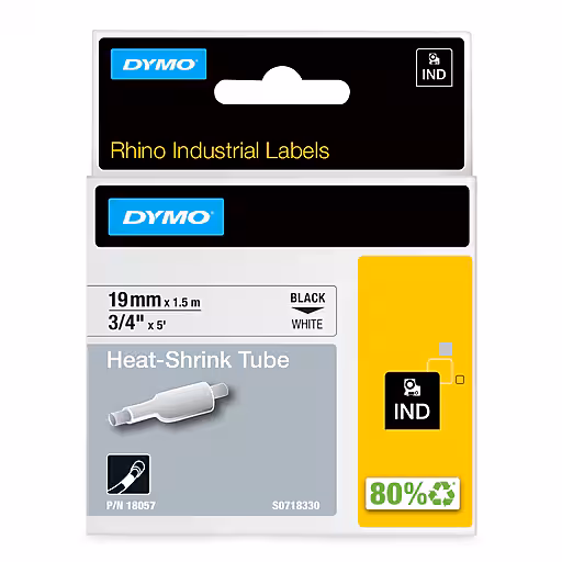 DYMO Genuine Rhino Industrial Labels-Heat Shrink Tube 19mm Black Dymo — view 2