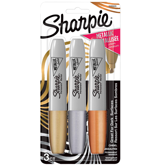 Sharpie Metallic Chisel Permanent Marker Gold Silver Bronze Sharpie — view 2