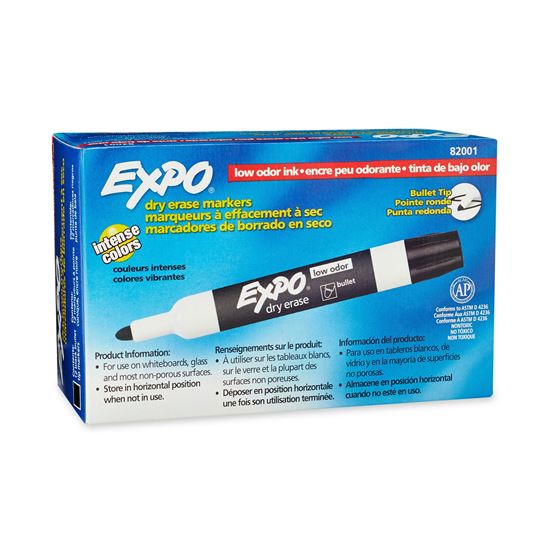 EXPO Dry Erase Markers Bullet Marker 12-Pack. Black Colour. Expo — view 2