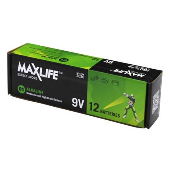 MAXLIFE 9V Alkaline Battery 12 BULK Pack Maxlife — view 2
