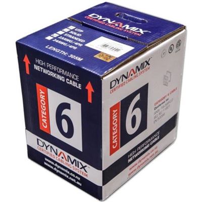 DYNAMIX 305m Cat6 Blue UTP SOLID Cable Roll, 250MHz, 23AWGx4P, PVC Dynamix — view 2