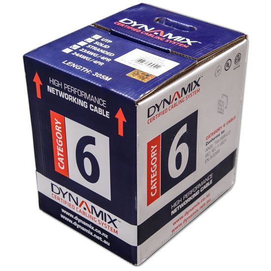 DYNAMIX 305m Cat6 Yellow UTP SOLID Cable Roll, 250MHz, 23AWGx4P, PVC Dynamix — view 2