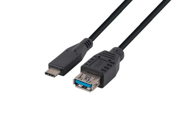 0.2M USB 3.1 USB-C Male To USB-A Female Cable Black Dynamix — view 2