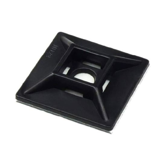 20 x 20mm Self Adhesive Black Cable Ties Mount Pack of 100 DYNAMIX — view 2