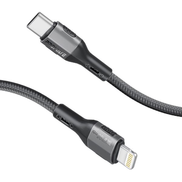 1.2m 27W PD USB-C To Lightning Tough-Built Cable. Supports Up To 480Mbps Slim PROMATE — view 2