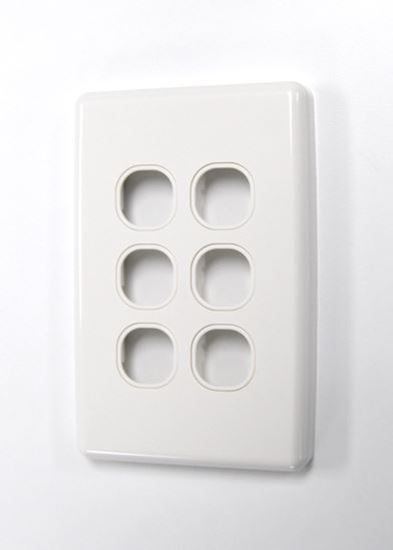 AMDEX Switch Plate ONLY. 6 Gang WPC Series Wall Face Full Cover Amdex — view 2
