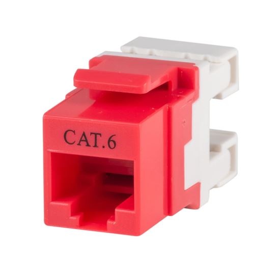 DYNAMIX Cat6 RED Keystone RJ45 Jack for 110 Face Plate T568A/T568B Dynamix — view 2