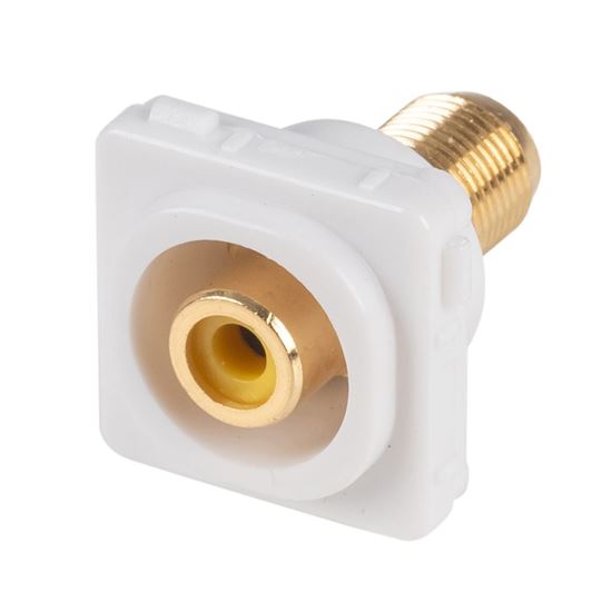 AMDEX Yellow RCA to F Connector. Gold Plated Amdex — view 2
