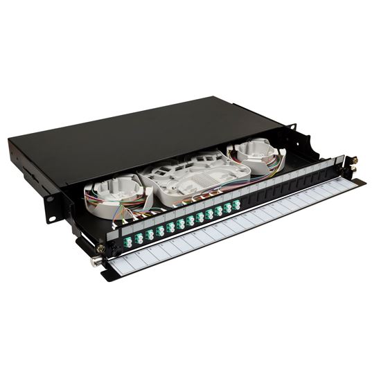 DYNAMIX 19' 1U Fibre Tray 24C LC MM FULLY LOADED w 24x LC Elite OM4 Dynamix — view 2