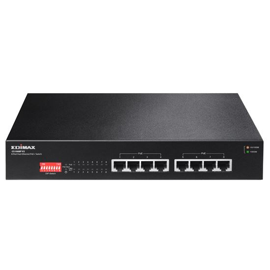 EDIMAX 8 Port 10/100/1000 Gigabit PoE+ Switch with DIP Switch. Edimax — view 2