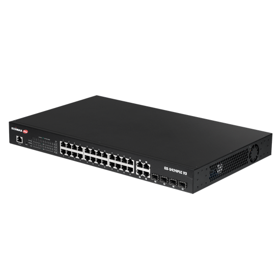 EDIMAX 28 Port Surveillance Long Range Gigabit PoE+ Web Smart Switch Edimax — view 2