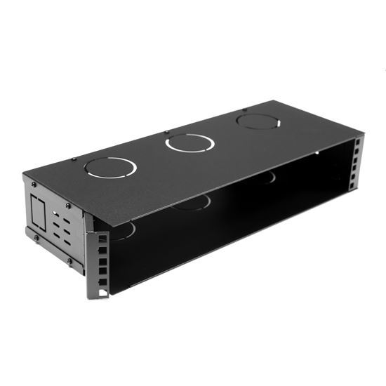 DYNAMIX 2U 200mm Deep 19' Fully Enclosed Hinged Wall Mount Bracket. Dynamix — view 2